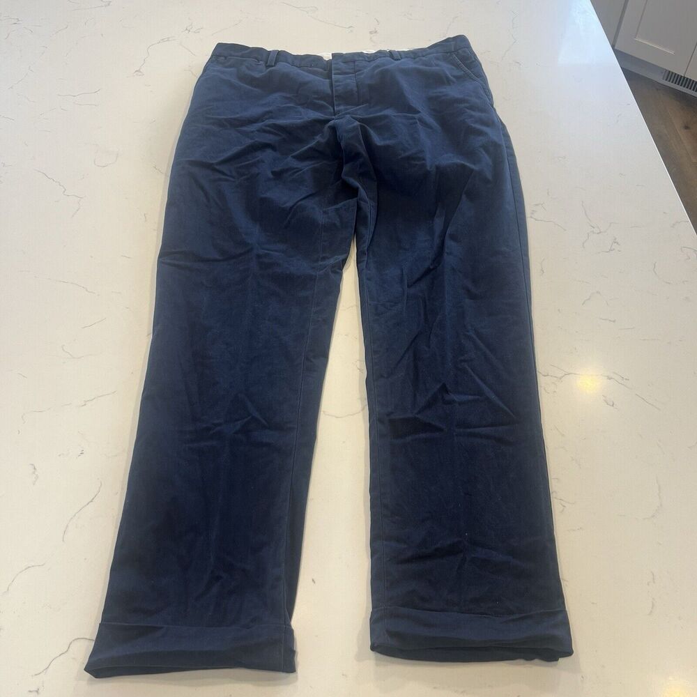 Polo Ralph Lauren Chino Pants Mens 38x34 Navy Blue Hemmed Straight Fit Preppy